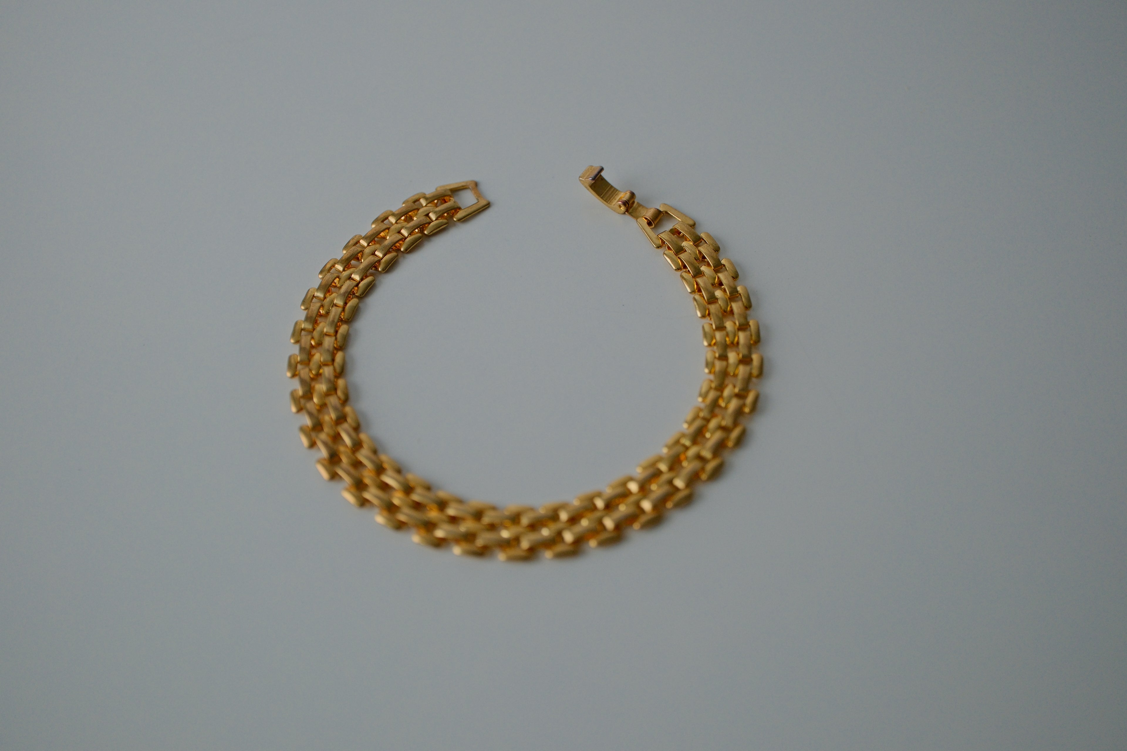 Vintage Gold Brick Link Bracelet