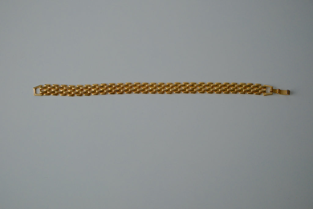 Vintage Gold Brick Link Bracelet