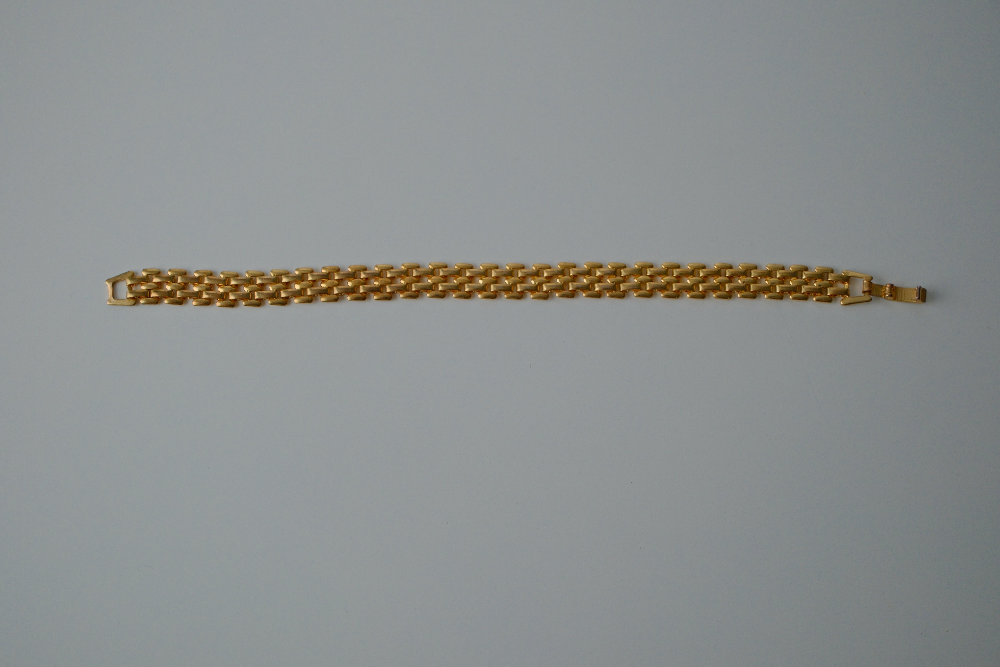 Vintage Gold Brick Link Bracelet