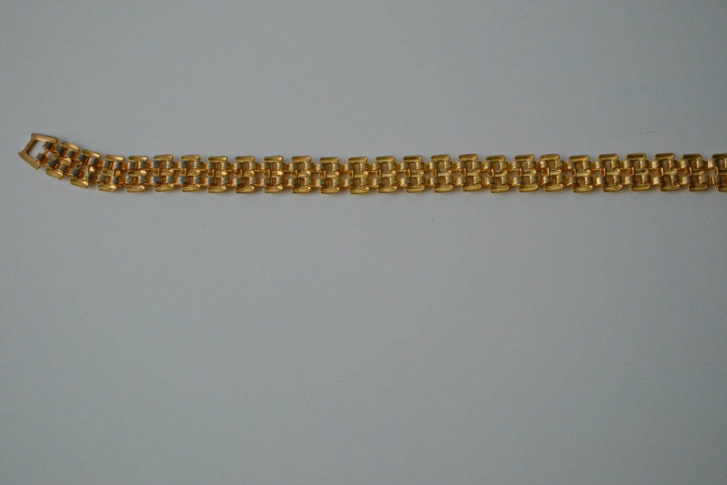 Vintage Gold Brick Link Bracelet