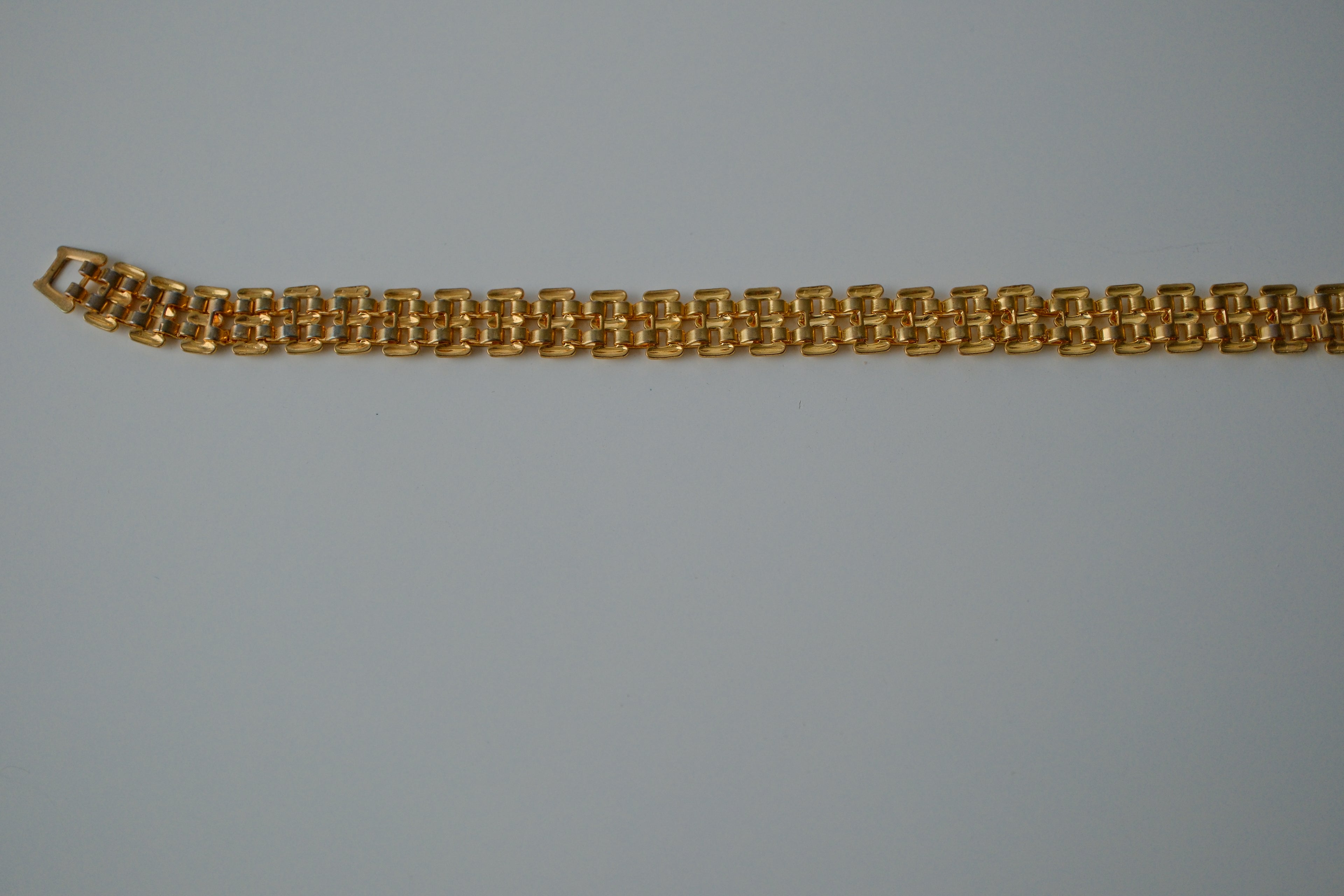 Vintage Gold Brick Link Bracelet