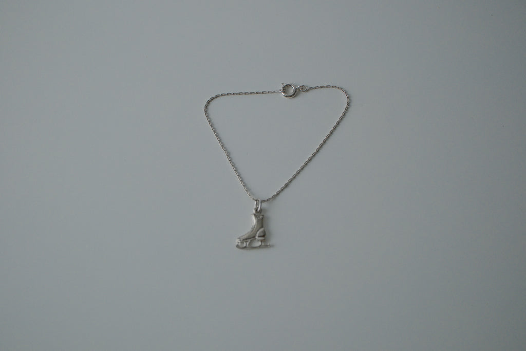 Delicate Silver Ice Skate Bracelet