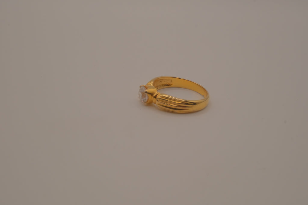 Vintage Sterling silver Gold Plated solitaire ring
