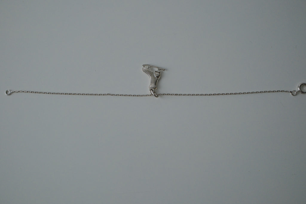 Delicate Silver Ice Skate Bracelet