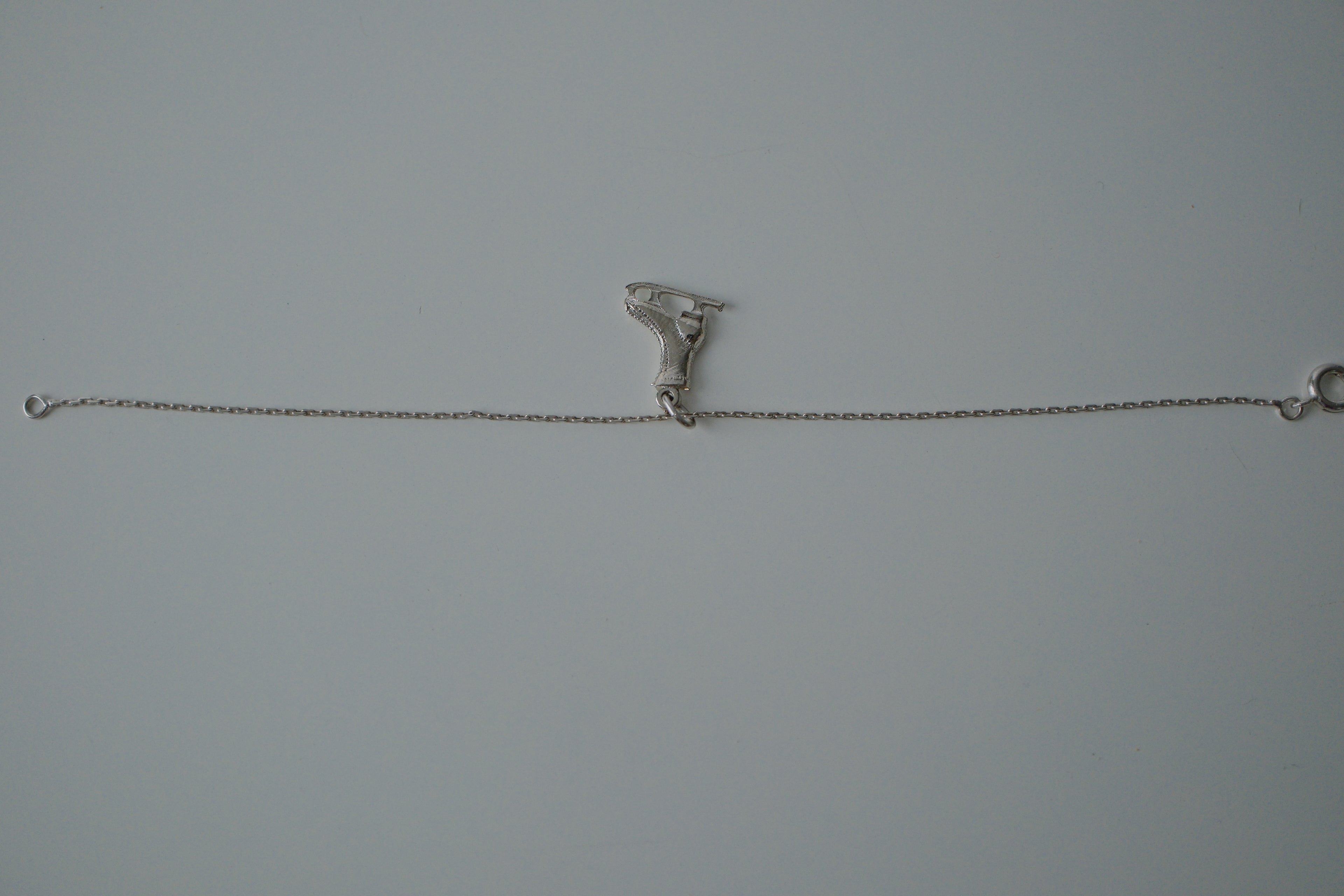 Delicate Silver Ice Skate Bracelet