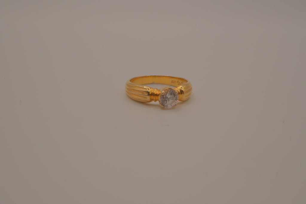 Vintage Sterling silver Gold Plated solitaire ring