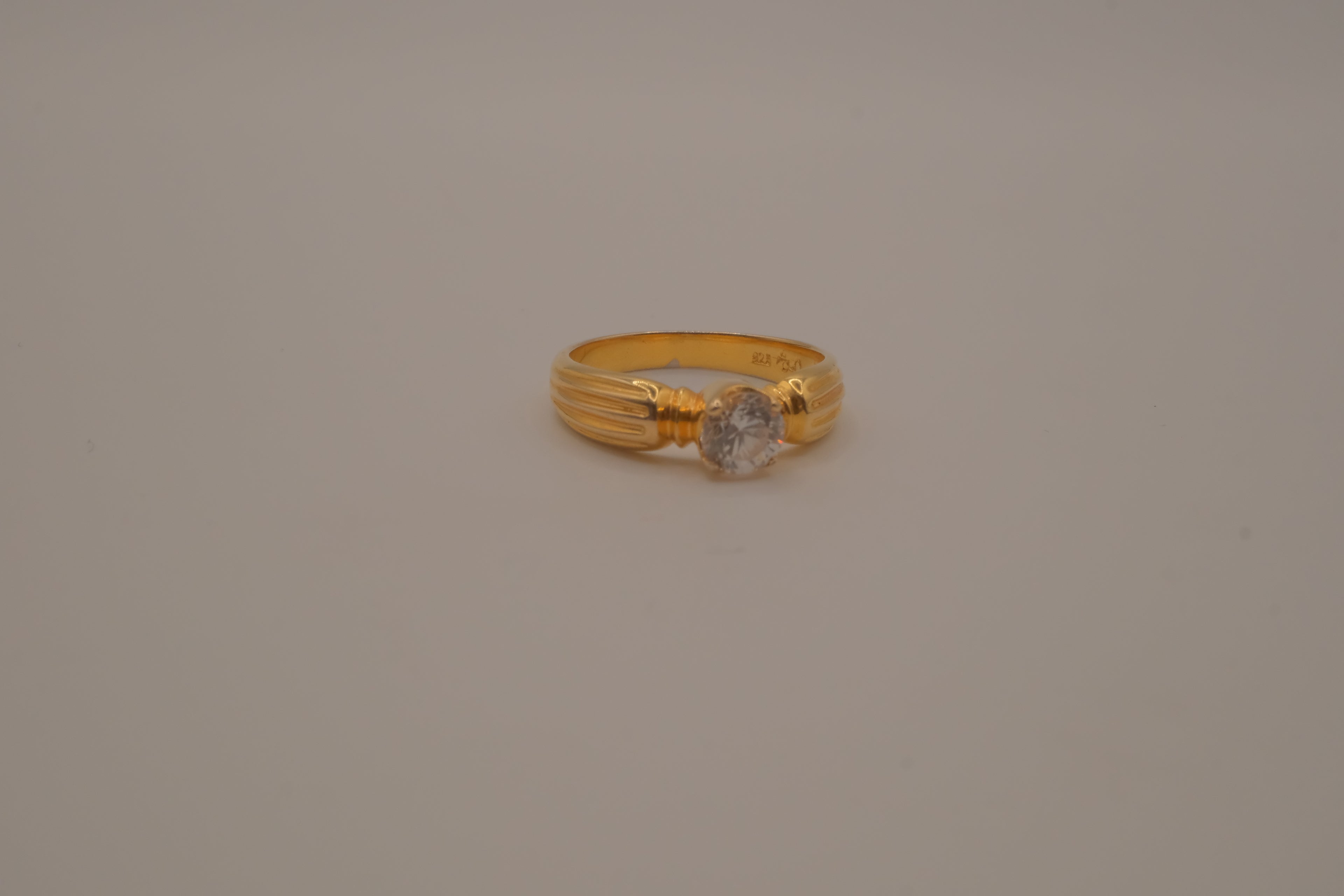 Vintage Sterling silver Gold Plated solitaire ring