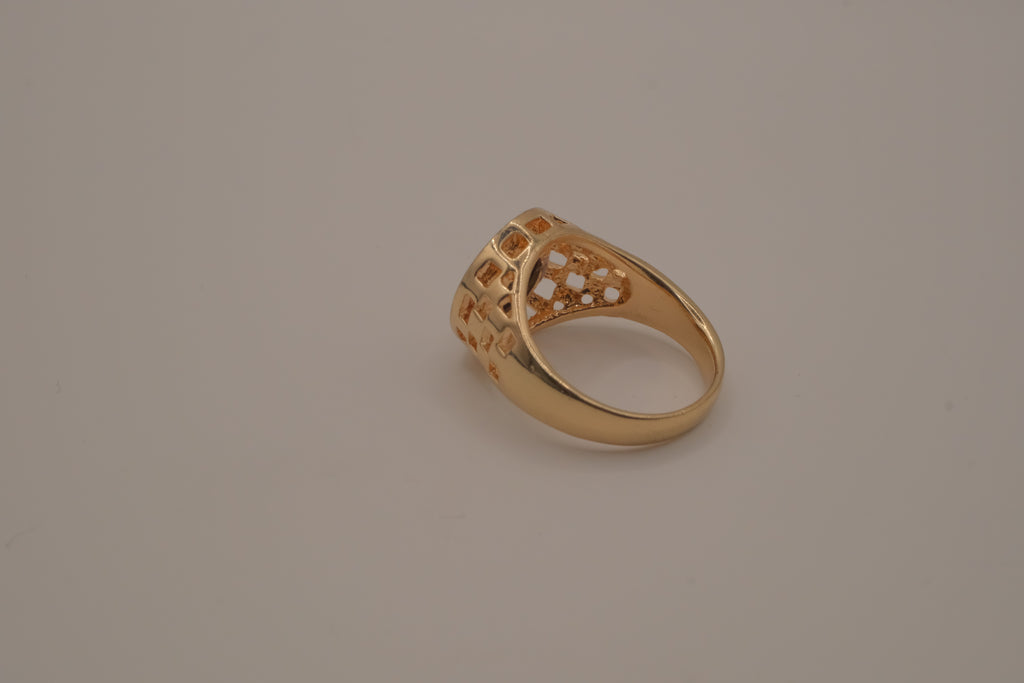 Vintage 18K GP Medusa signet ring