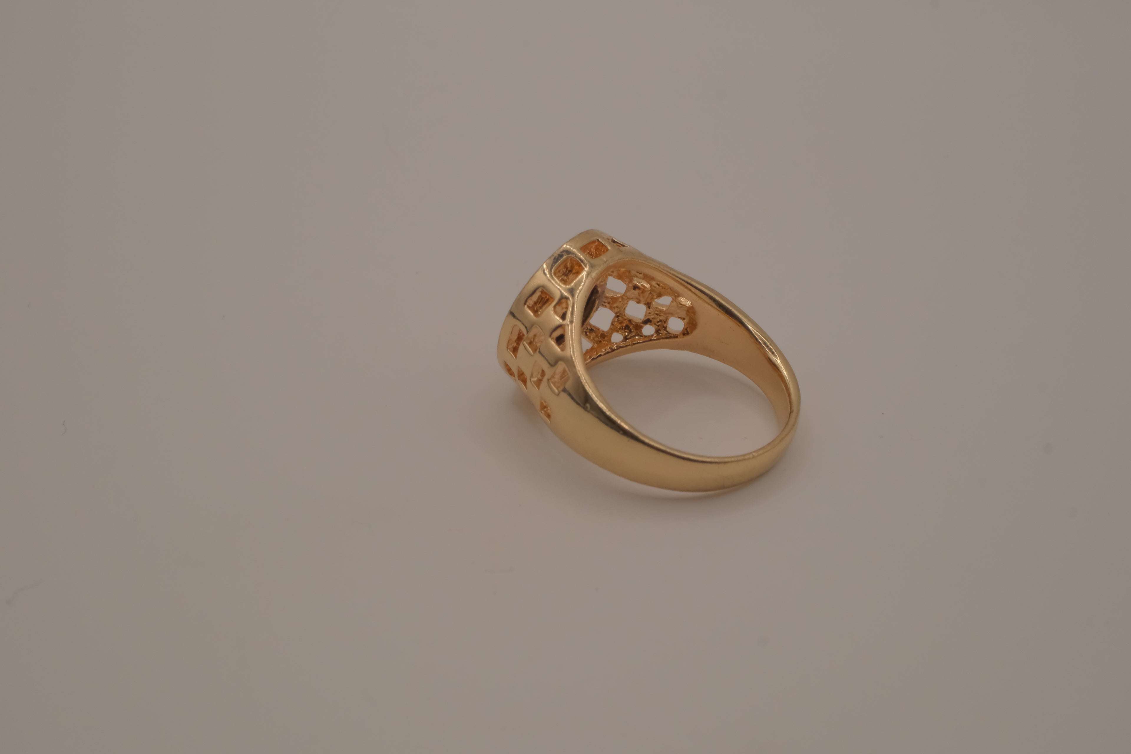 Vintage 18K GP Medusa signet ring