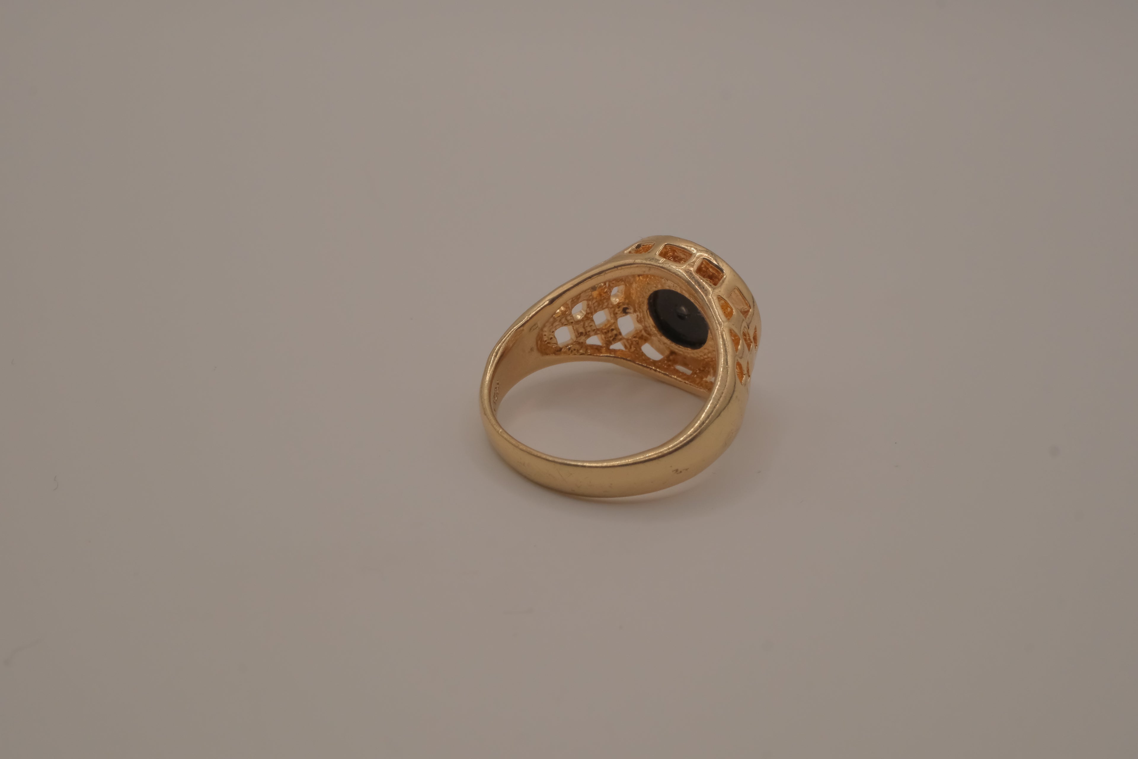 Vintage 18K GP Medusa signet ring