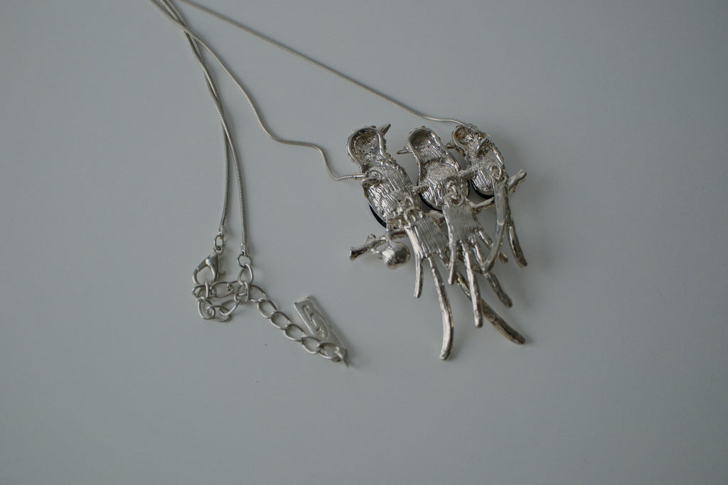 Vintage Articulated Birds on Branch Necklace