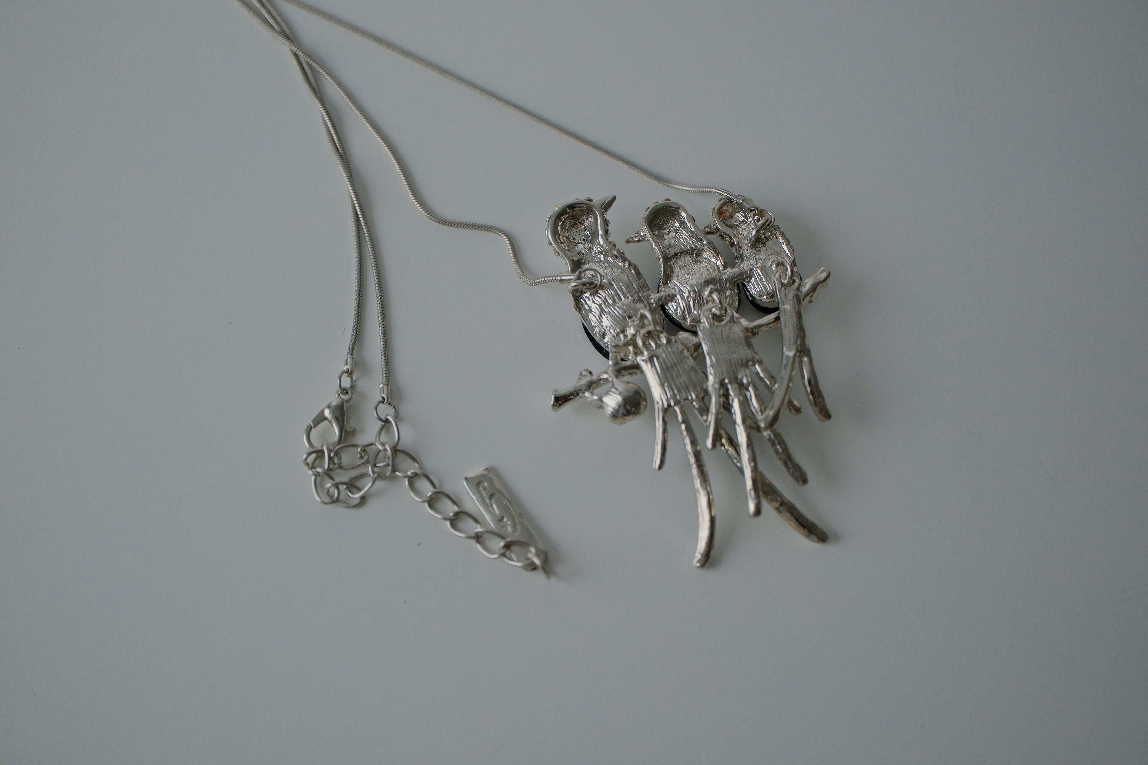 Vintage Articulated Birds on Branch Necklace