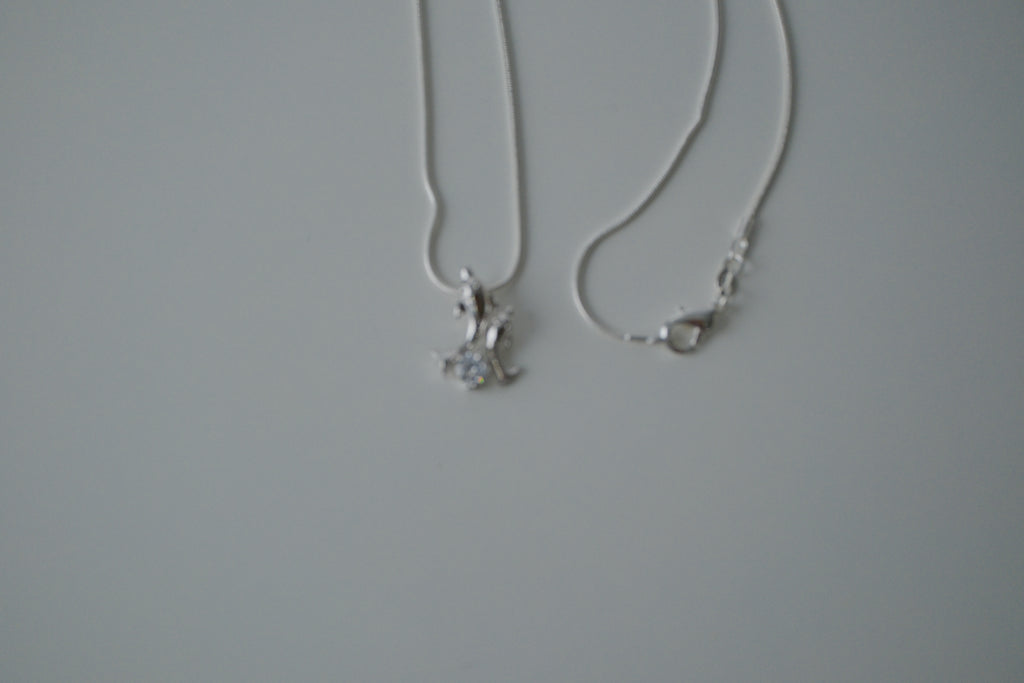 Double Dolphin Sterling Silver Necklace