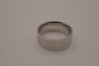 Coin crafted floral scroll pattern ring