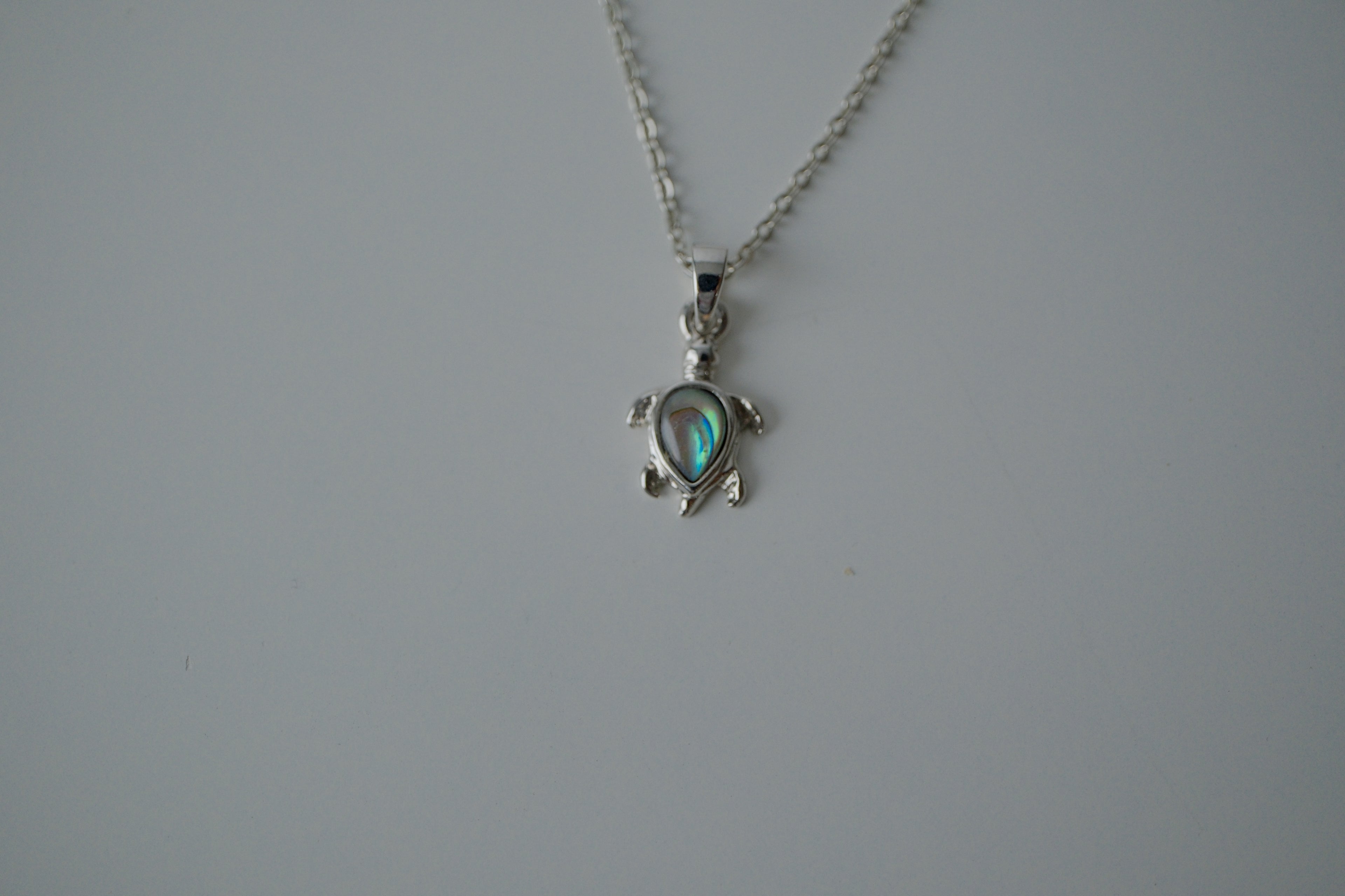 Sterling Silver Abalone Turtle Necklace