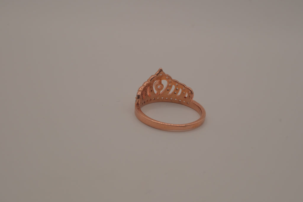 Sterling silver Rose gold plated tiara-style ring