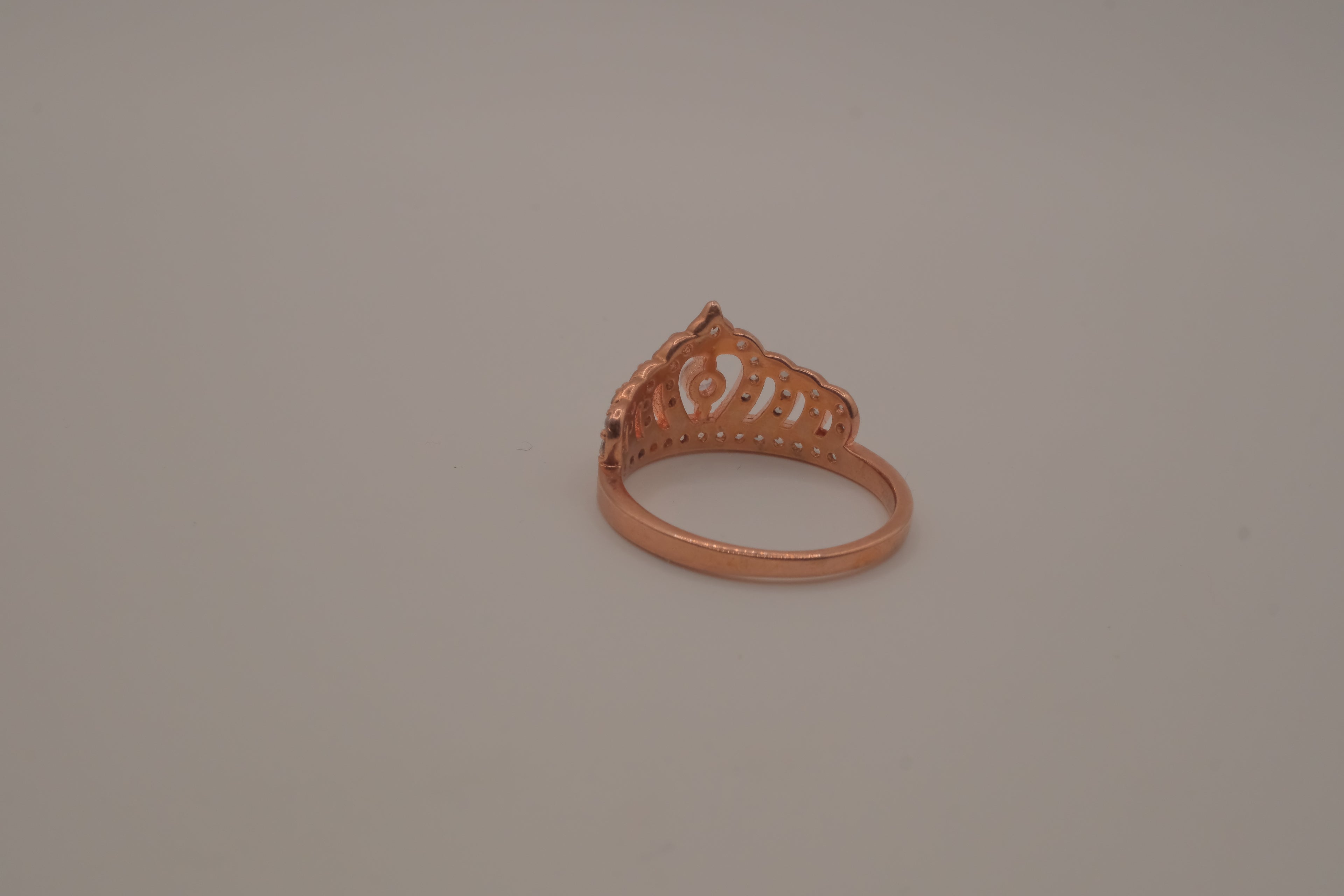 Sterling silver Rose gold plated tiara-style ring