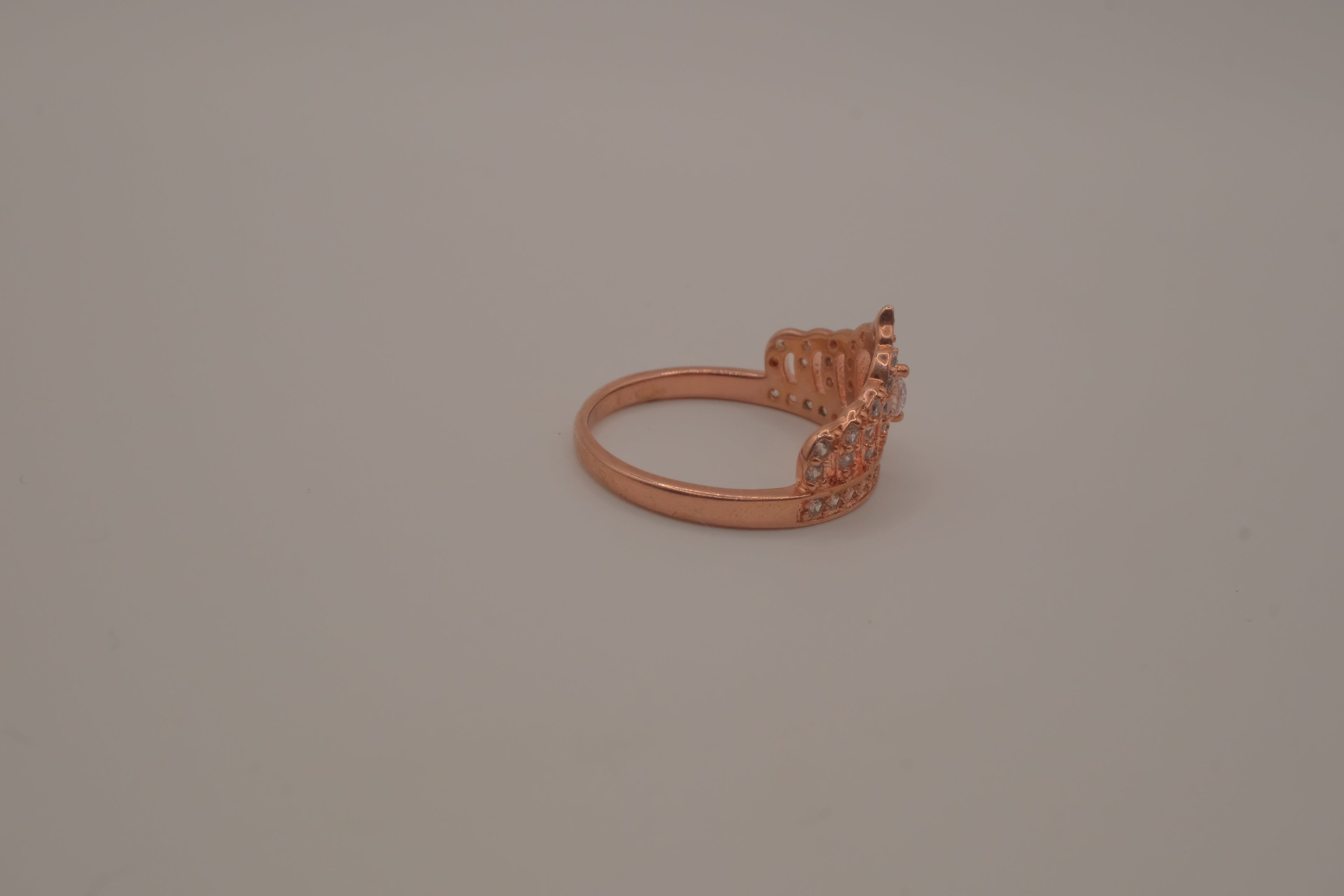 Sterling silver Rose gold plated tiara-style ring