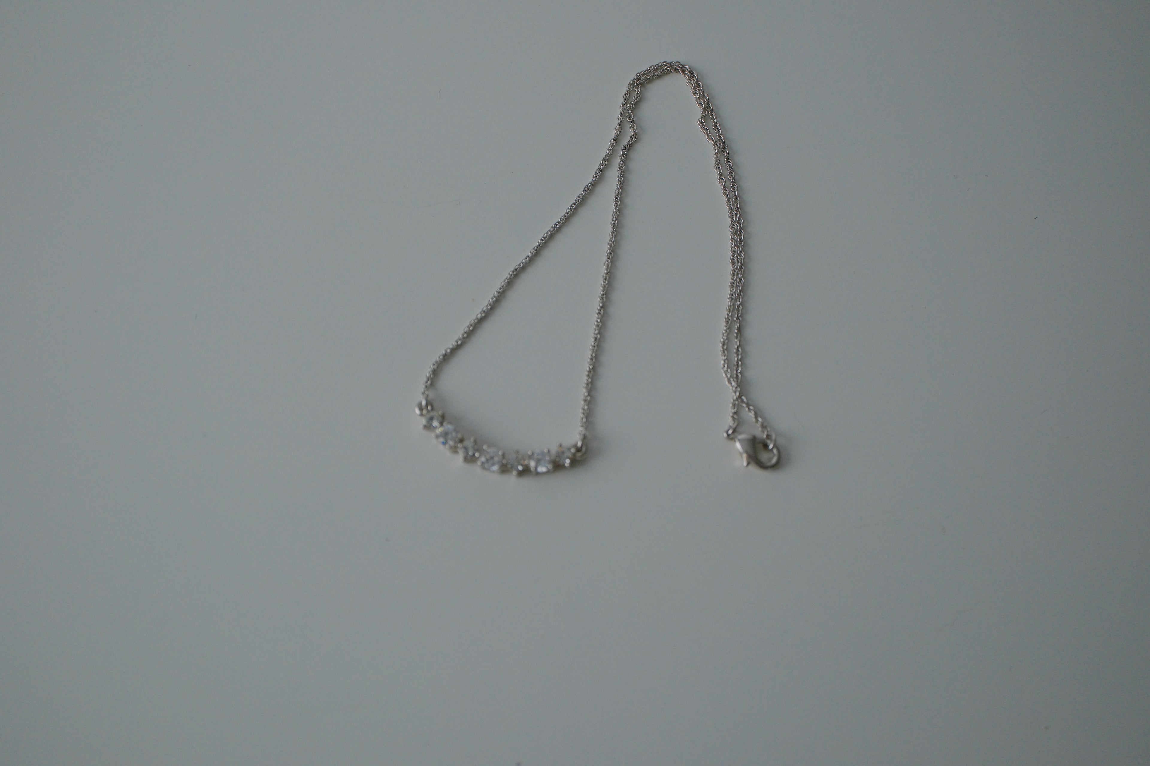 Vintage Delicate Silver Crescent Necklace