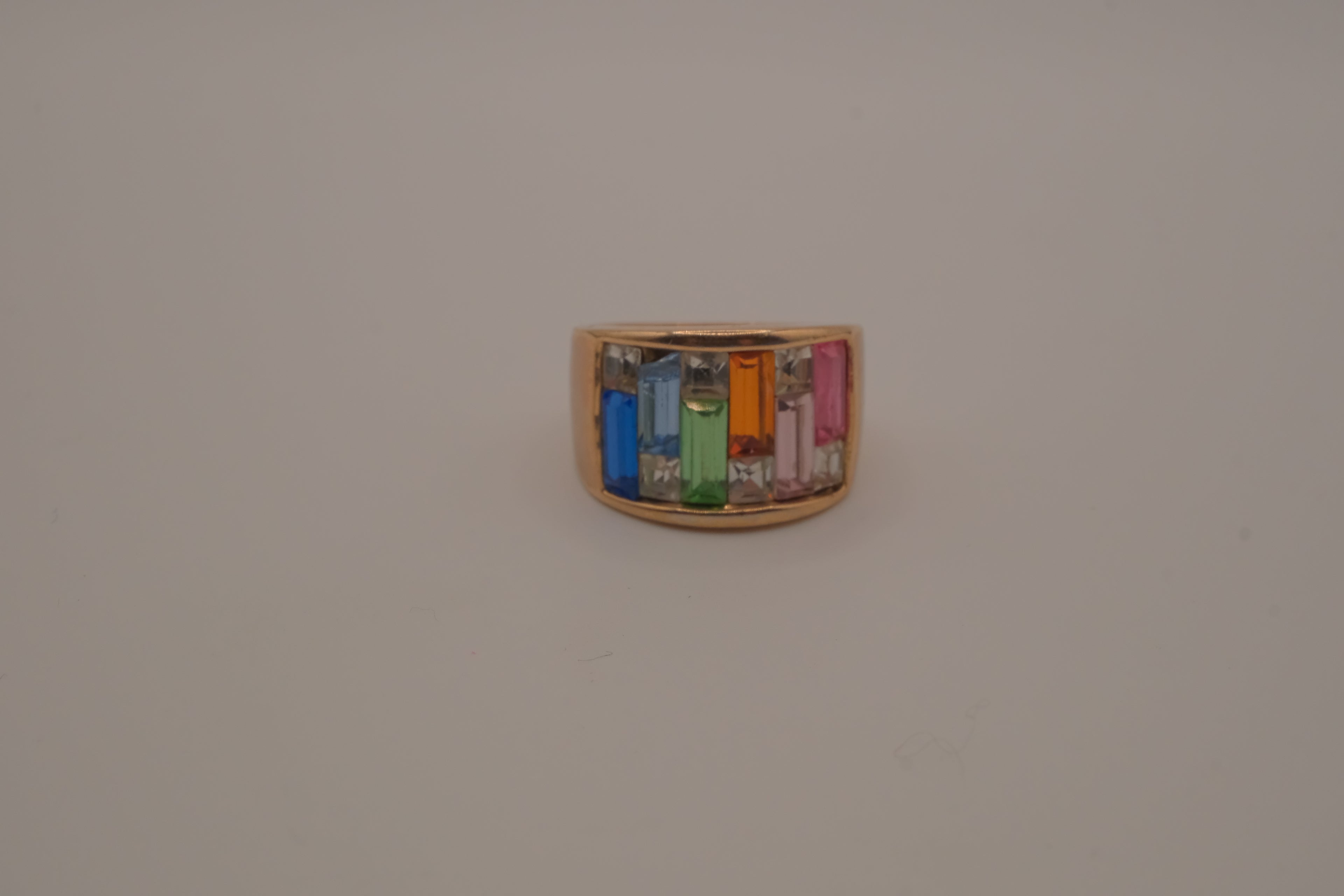 "Spring Bazaar" Multi-Color Baguette Ring by J. Goodin