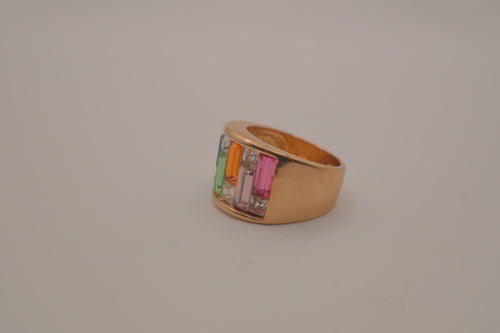 "Spring Bazaar" Multi-Color Baguette Ring by J. Goodin