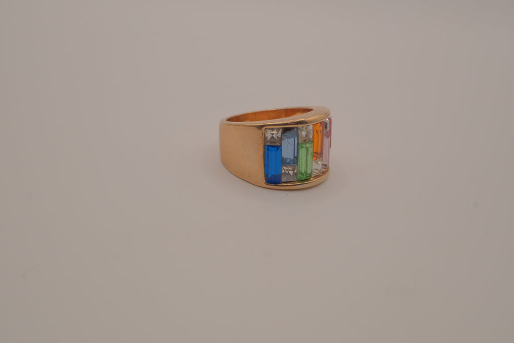"Spring Bazaar" Multi-Color Baguette Ring by J. Goodin