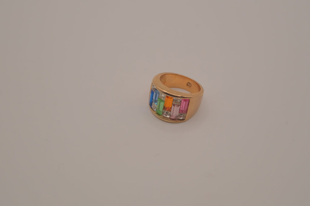 "Spring Bazaar" Multi-Color Baguette Ring by J. Goodin