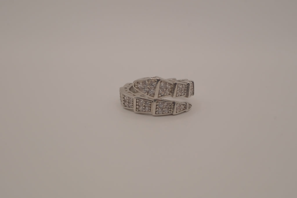 Silver tone Viper wrap Ring