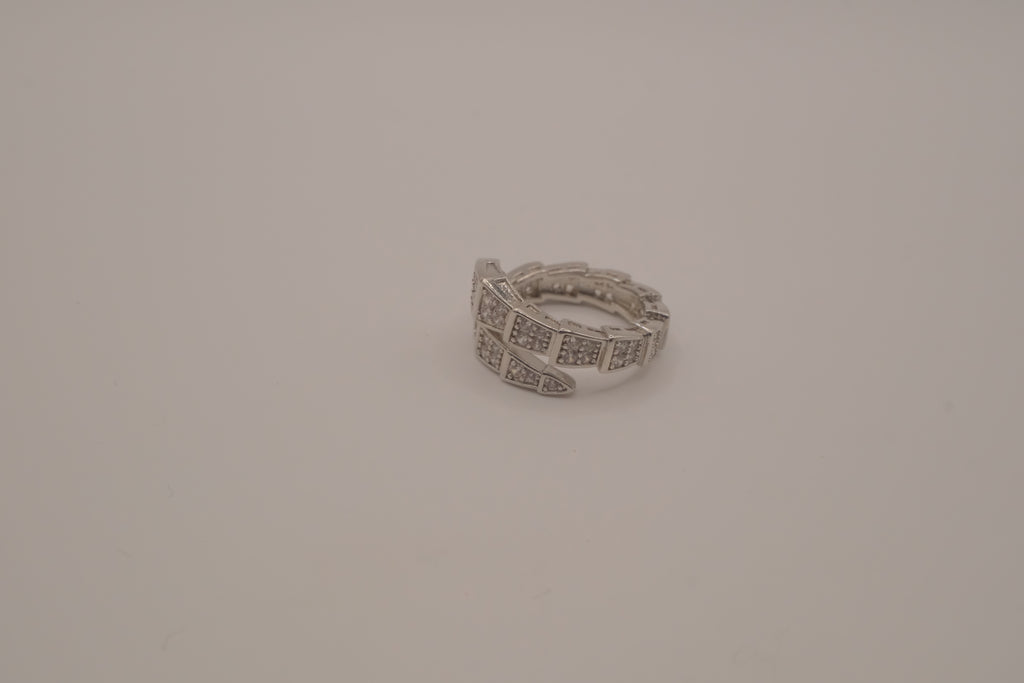 Silver tone Viper wrap Ring