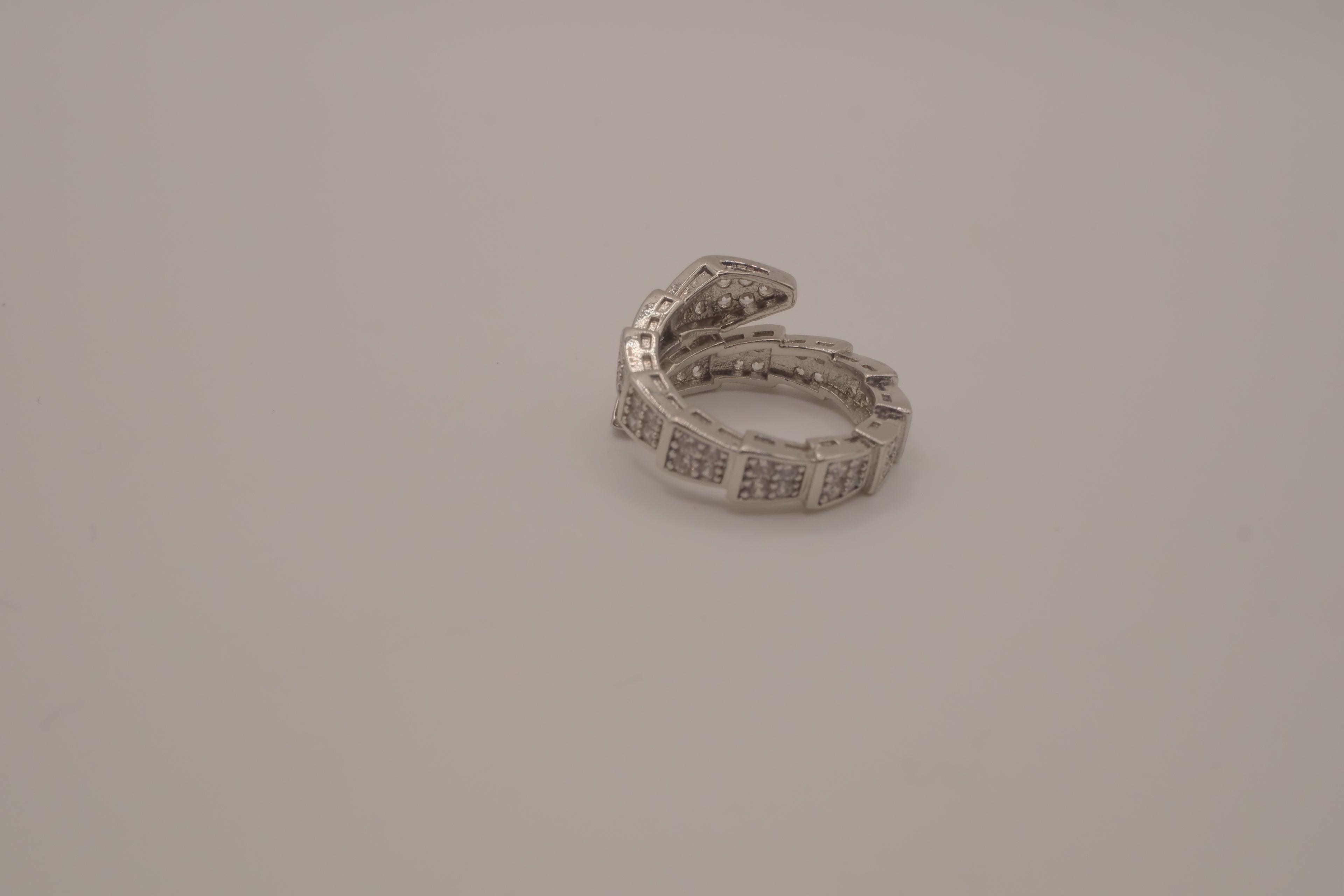 Silver tone Viper wrap Ring