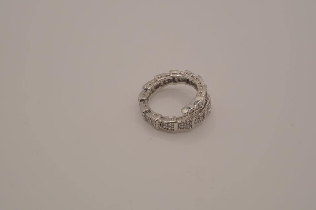 Silver tone Viper wrap Ring