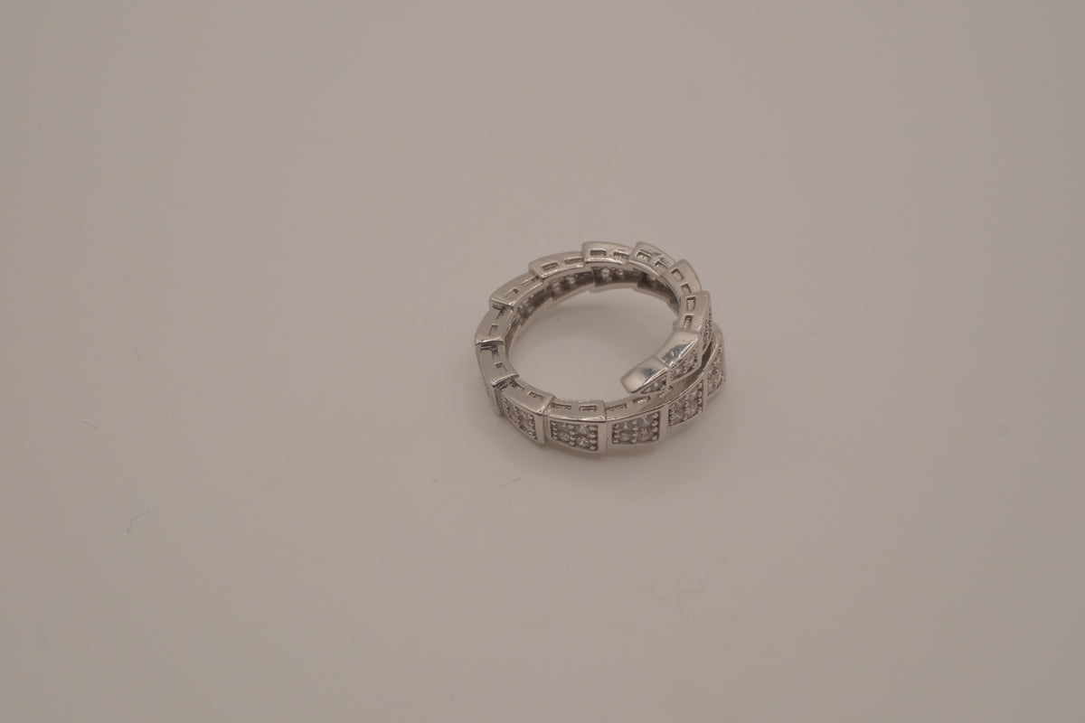 Silver tone Viper wrap Ring
