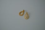 Vintage Beige Enamel Teardrop Earrings