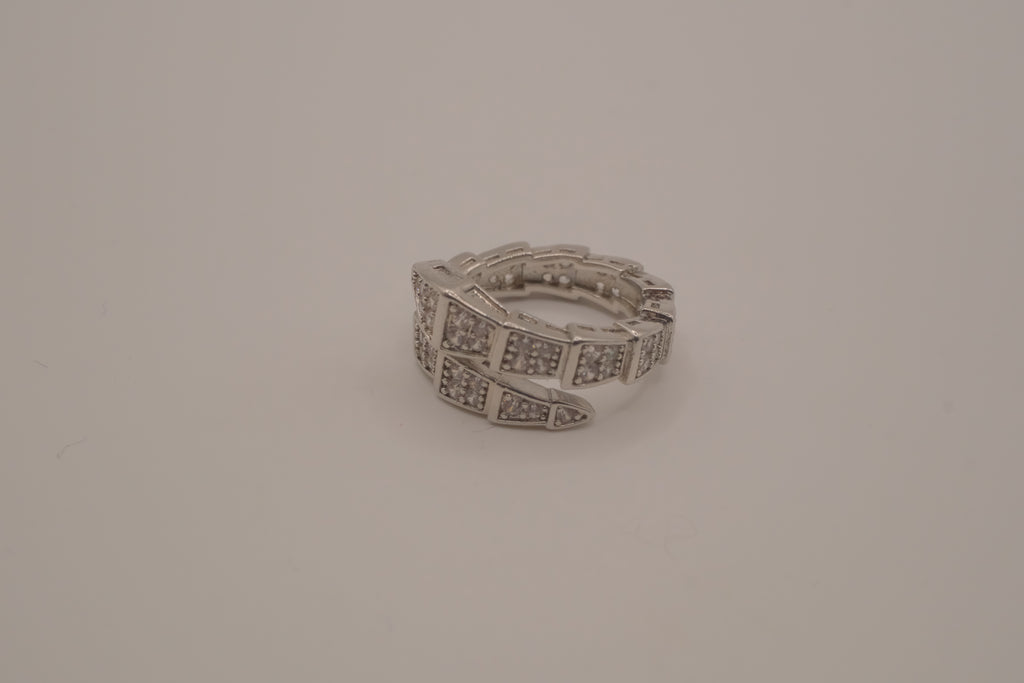 Silver tone Viper wrap Ring