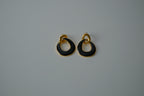 Vintage Monet Interlocking Black Enamel Earrings