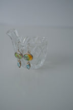 Sterling Silver Abalone and Blue Topaz Earrings