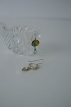Sterling Silver Abalone and Blue Topaz Earrings