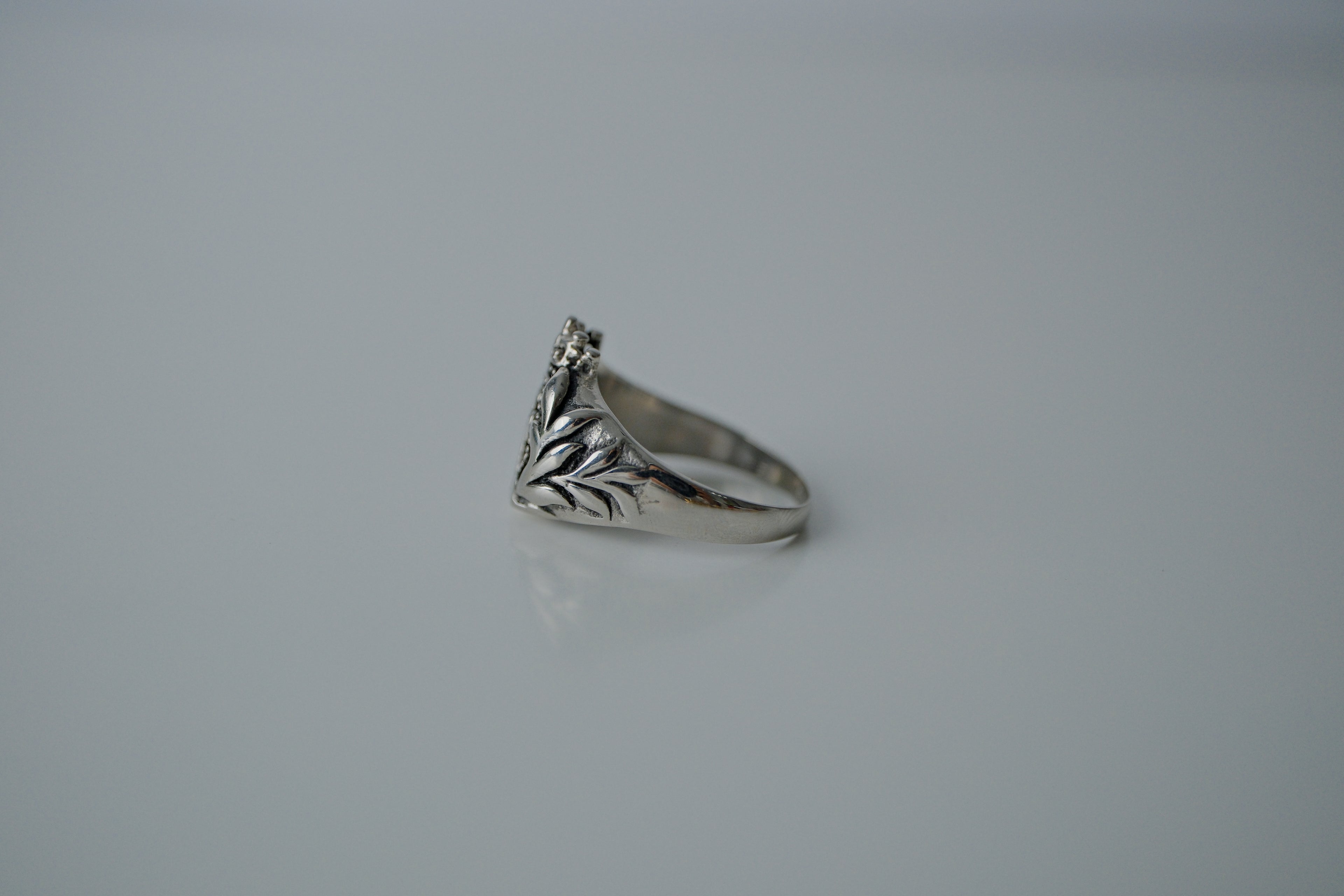 Cross with Crown Biker Ring