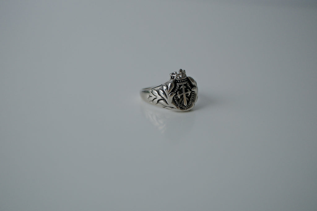 Cross with Crown Biker Ring