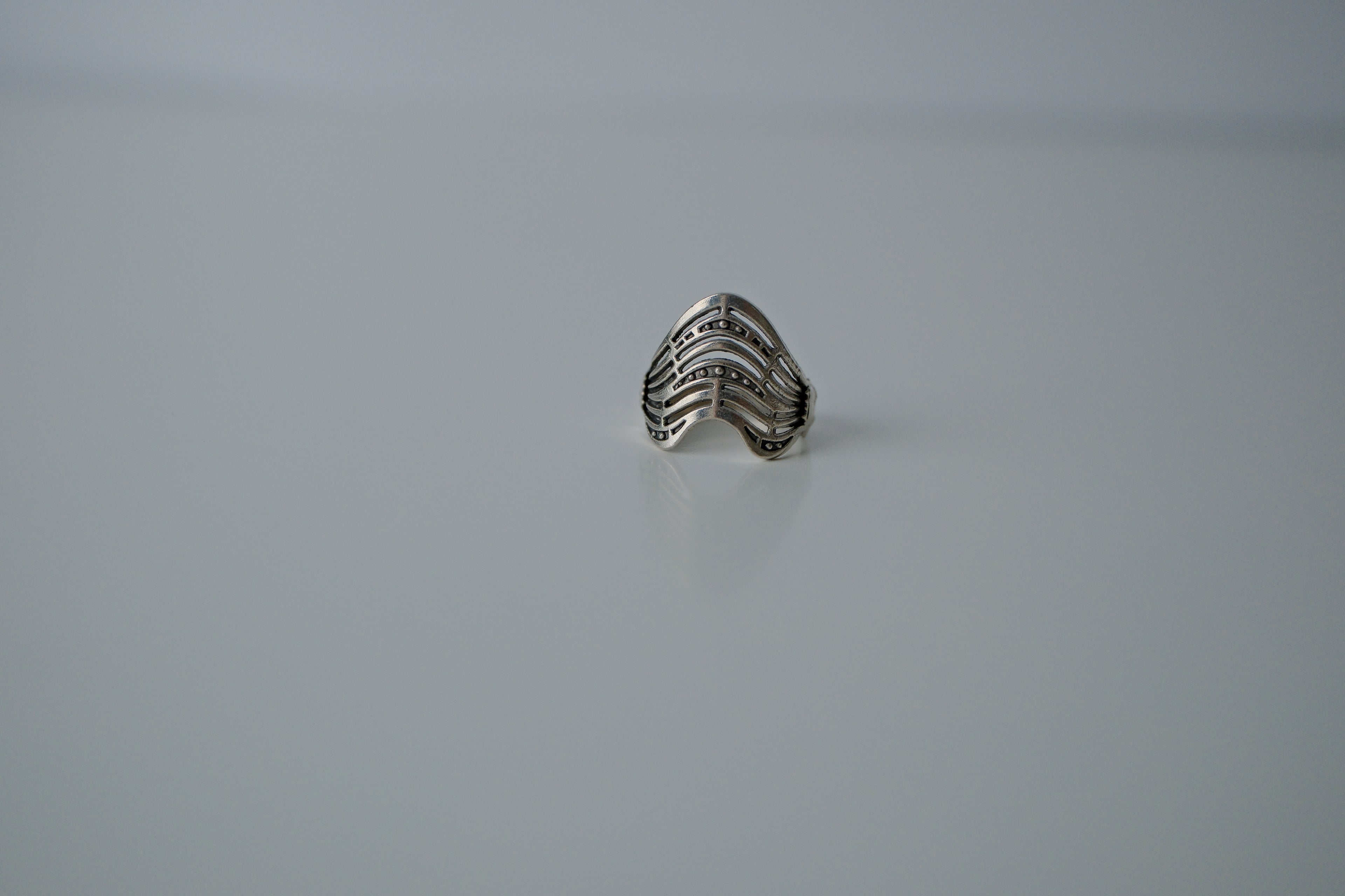 Vintage Silver Layered Wave Ring