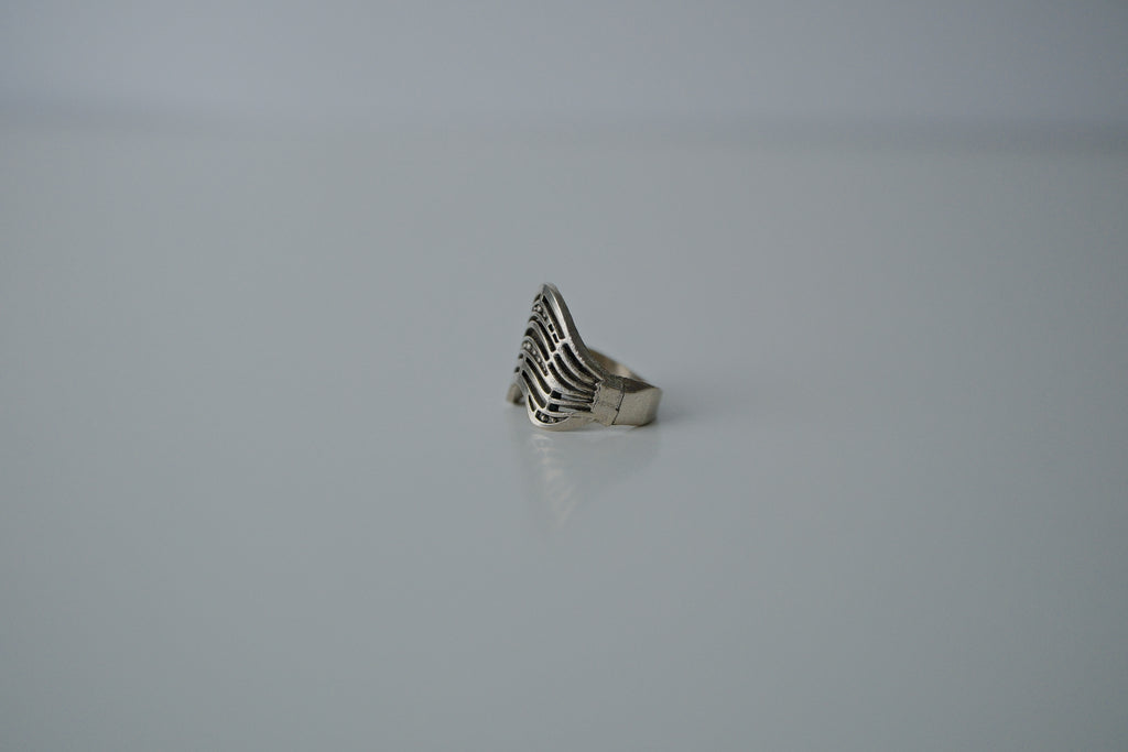 Vintage Silver Layered Wave Ring