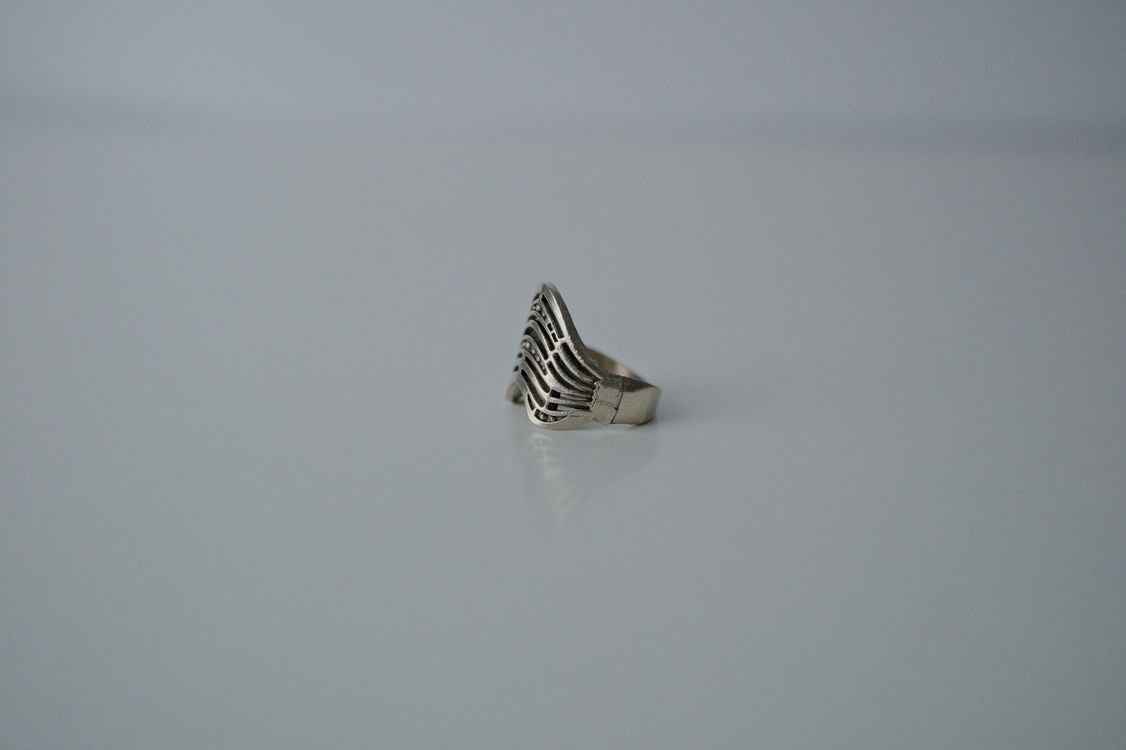 Vintage Silver Layered Wave Ring
