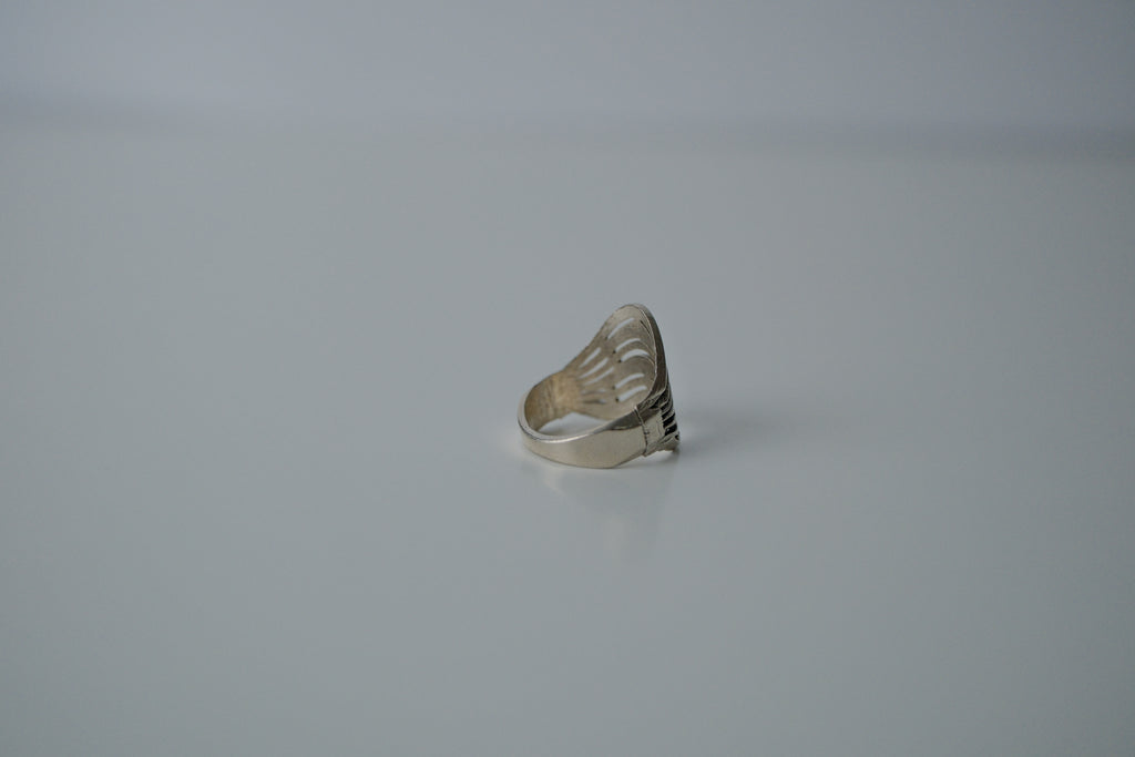 Vintage Silver Layered Wave Ring