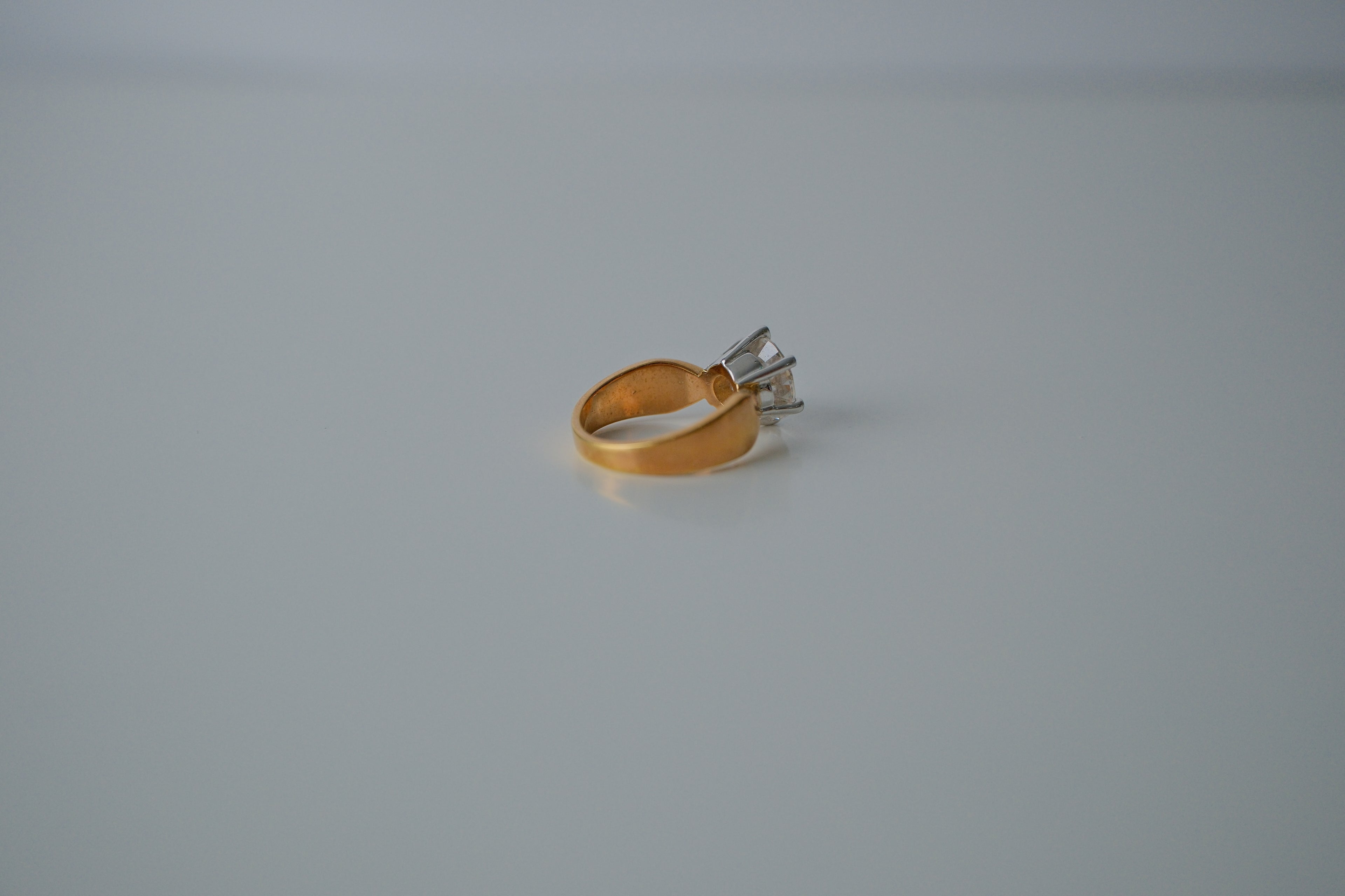 Vintage Round Cut Gold Tone Ring