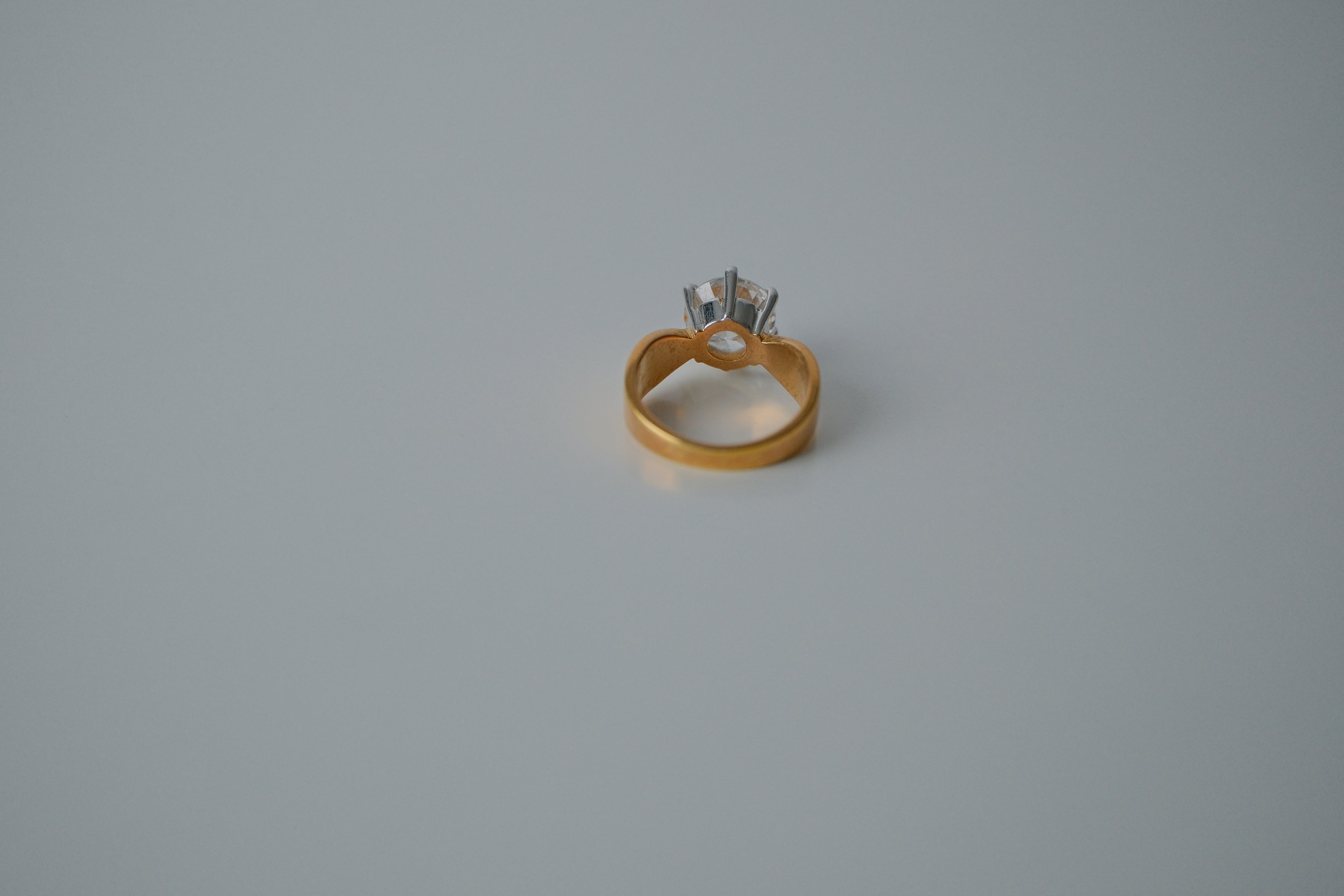 Vintage Round Cut Gold Tone Ring