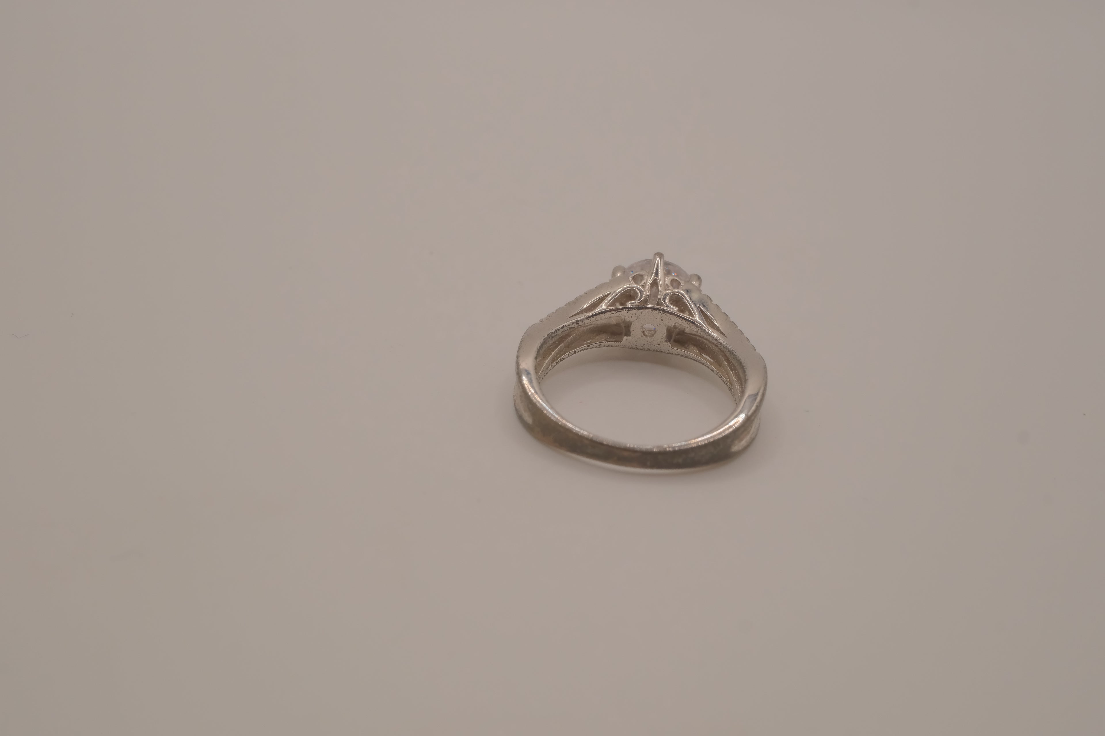 925 Silver Split Shank Engagement/Wedding Ring
