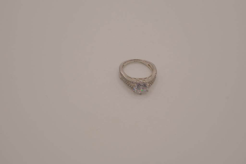 925 Silver Split Shank Engagement/Wedding Ring