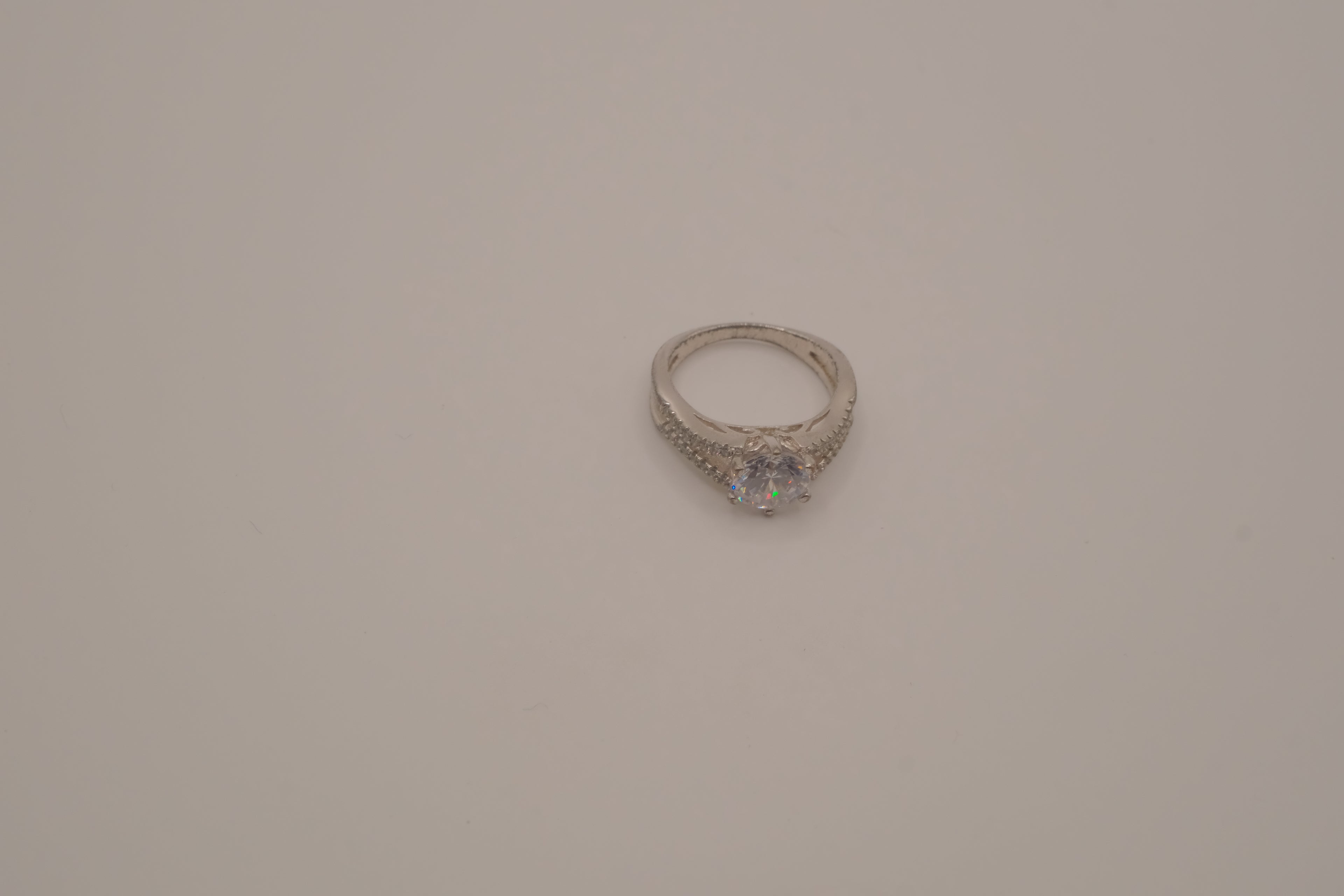 925 Silver Split Shank Engagement/Wedding Ring
