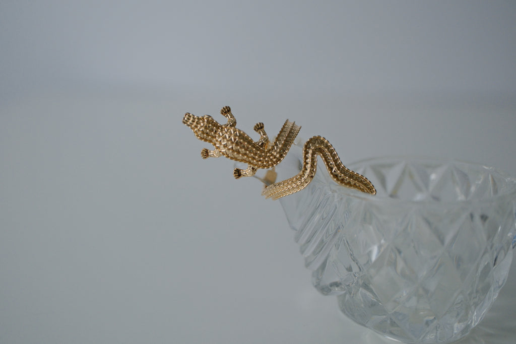 Crocodile Gold Tone Ring