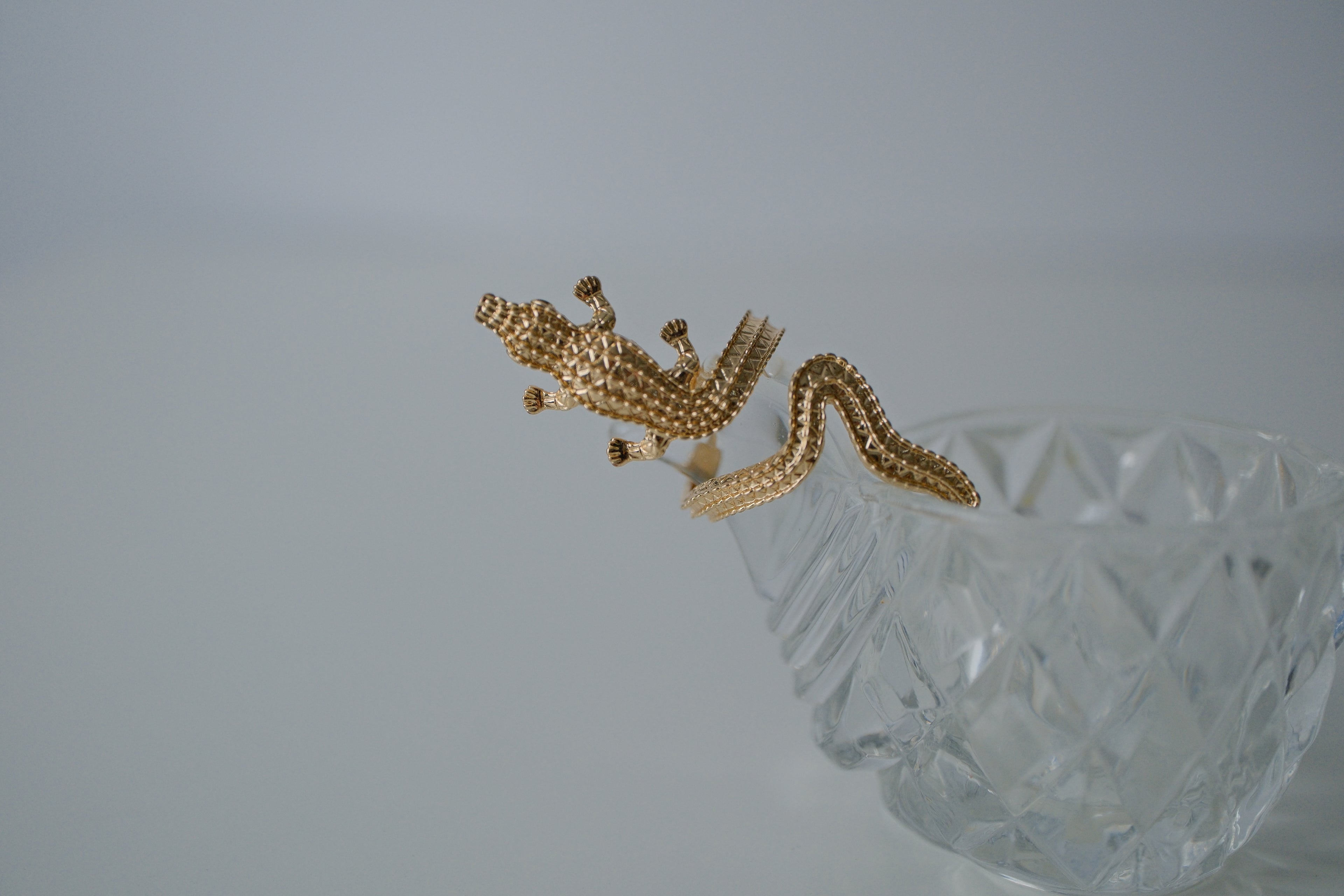 Crocodile Gold Tone Ring